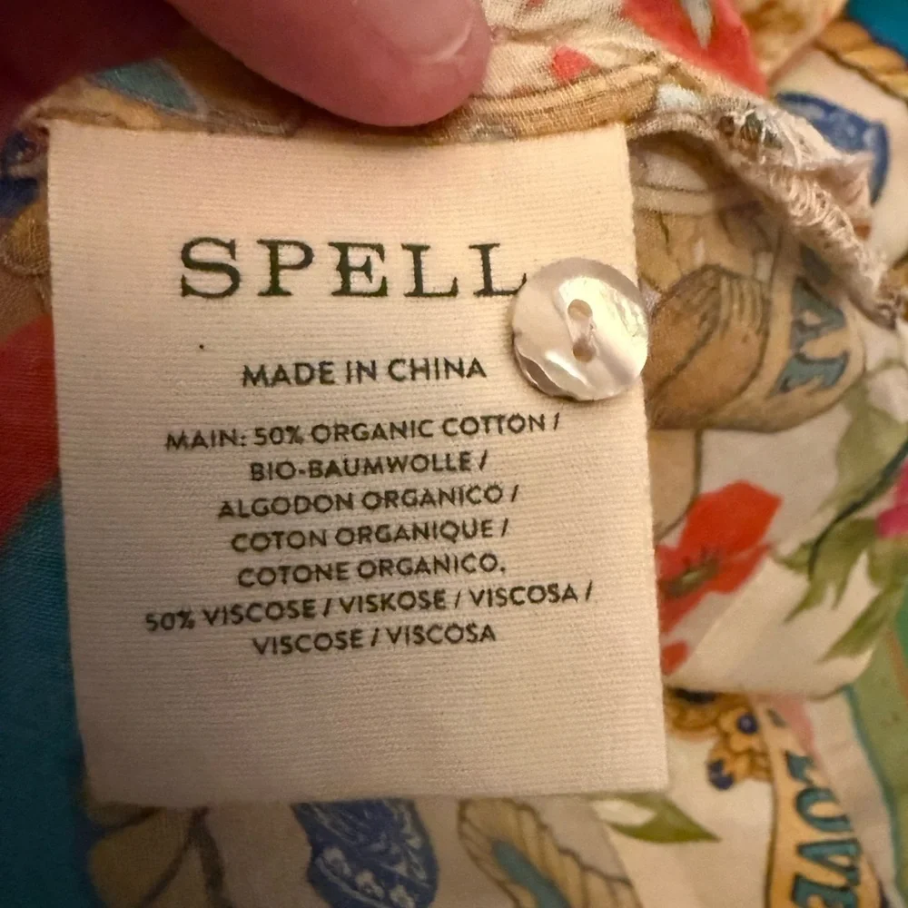 NWT Spell Maddalena Shirt Dress in Mosaic